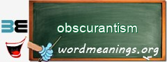 WordMeaning blackboard for obscurantism